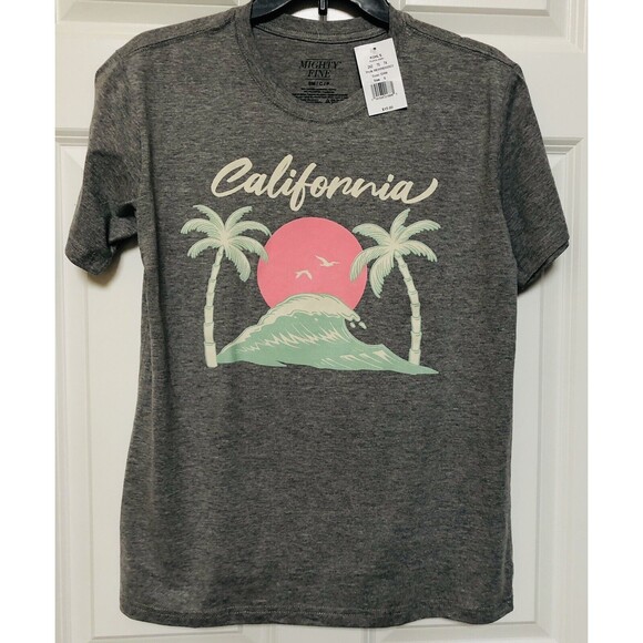 Mighty Fine Juniors T-Shirt Size S Gray Short Sleeve Crew Neck California hgd - Picture 1 of 4